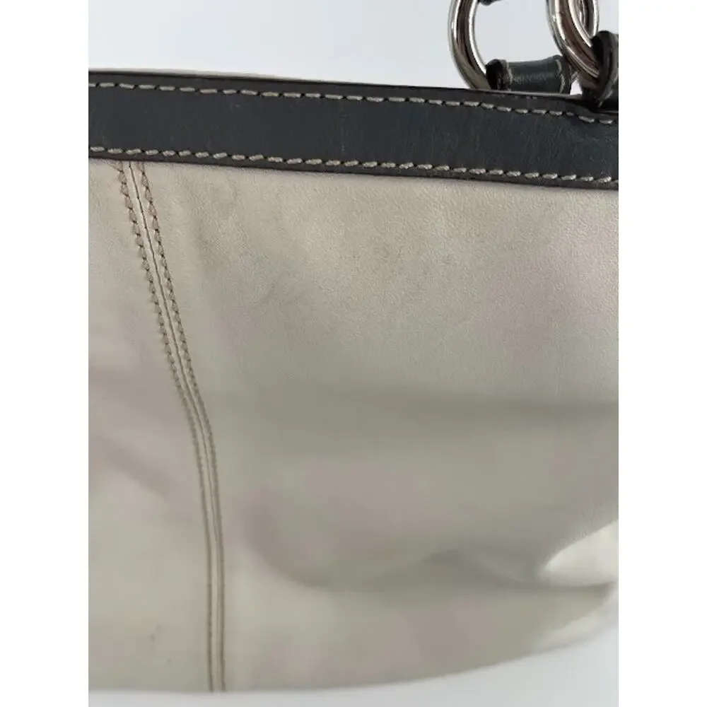 Coach K0960 Medium East West Gallery White Leather Grey Trim Purse - Picture 3 of 9